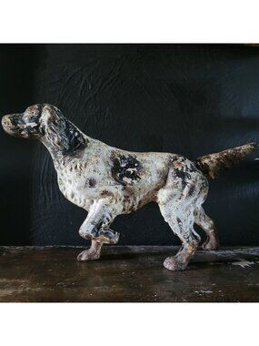 Antique Cast Iron Hubley Door Stop Irish Setter Dog Figurine